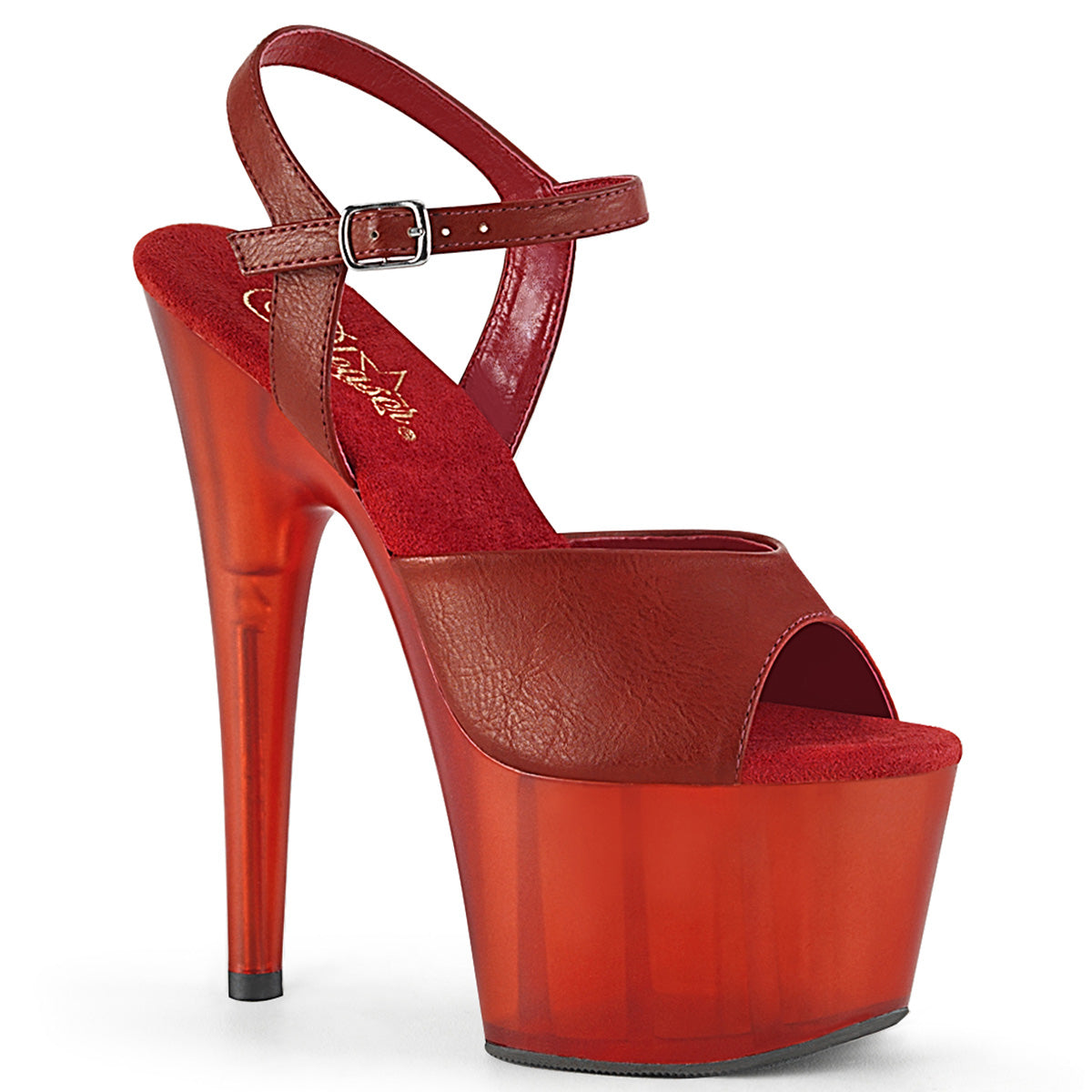 Pleaser Sandales pour femmes ADORE-709t en similicuir rouge / rouge givré