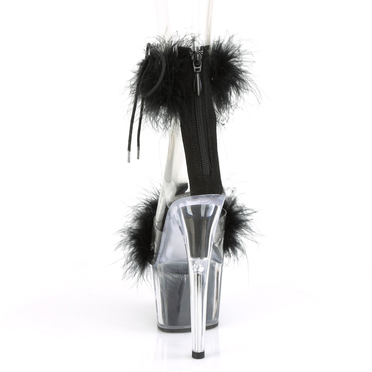 Pleaser Sandales pour femmes ADORE-724f CLR-BLK FUR / BLK FUR