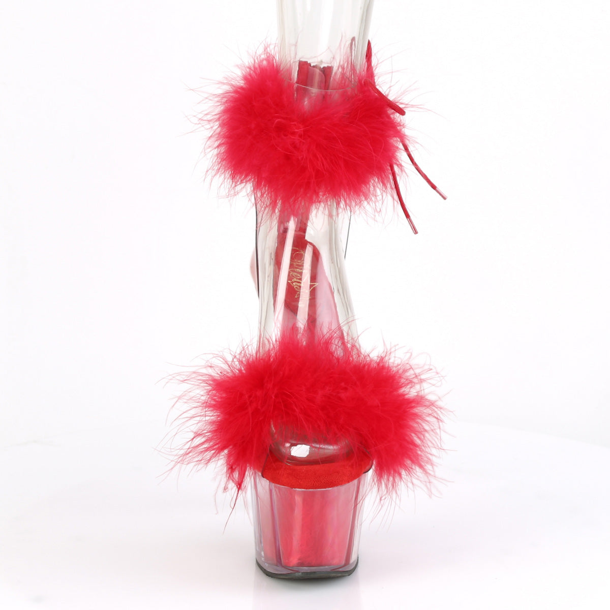 Pleaser Sandales pour femmes ADORE-724fr-rouge CLR-ROUGE / Fourrure rouge