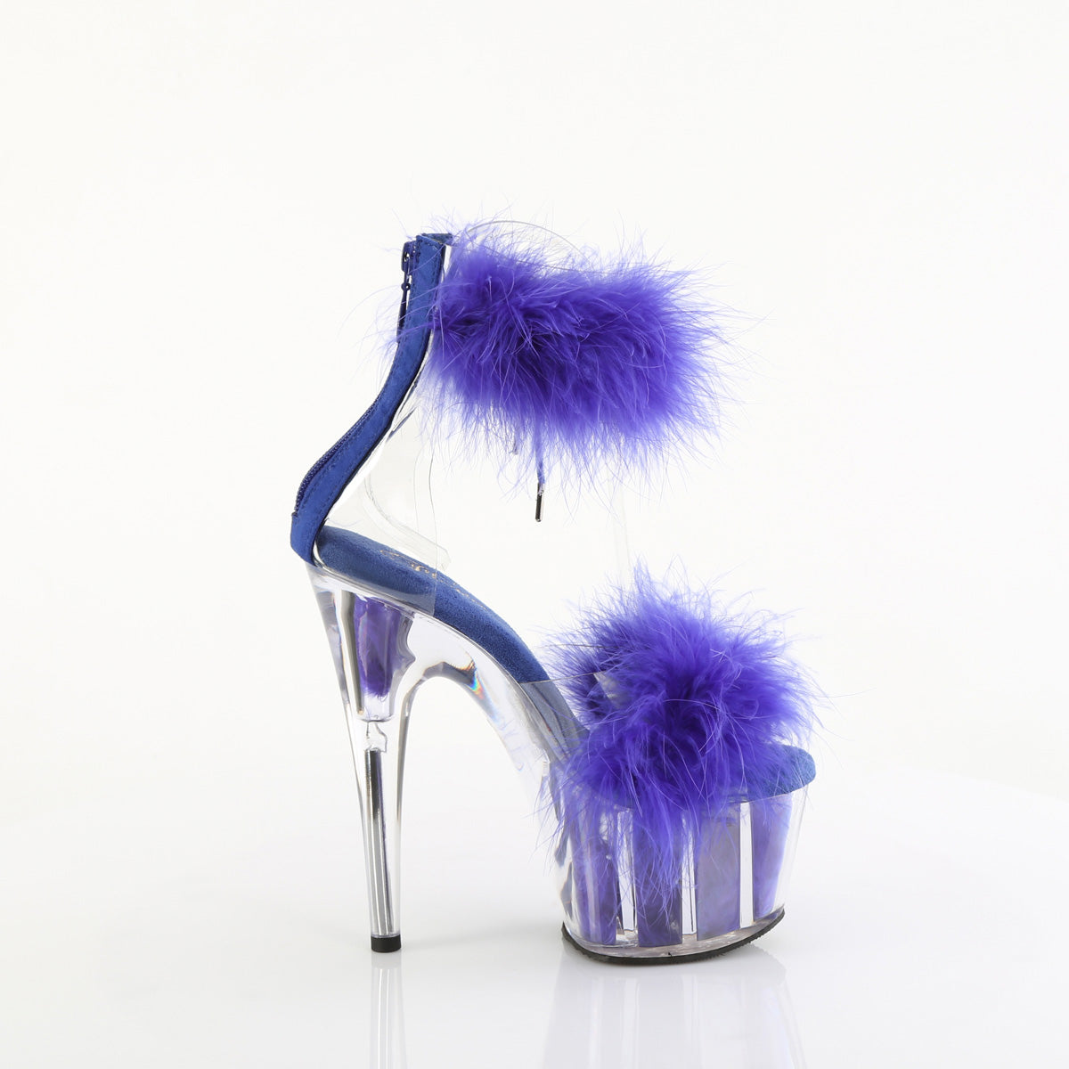 Pleaser Women's Platform Shoes ADORE-724F Clr-Royal Blue Fur/M