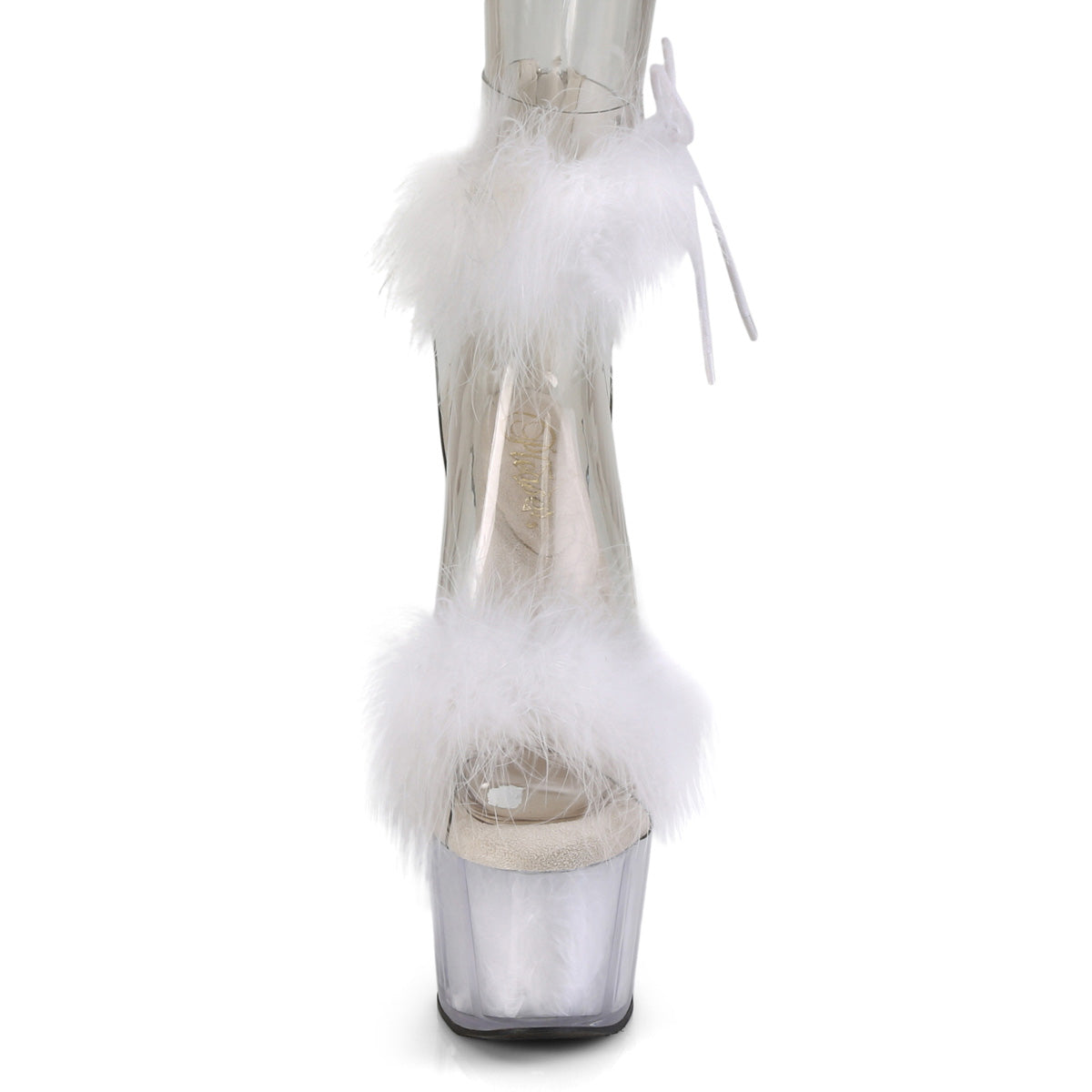 Pleaser Sandales pour femmes ADORE-724f CLR-WHT FUR / WHT FUR