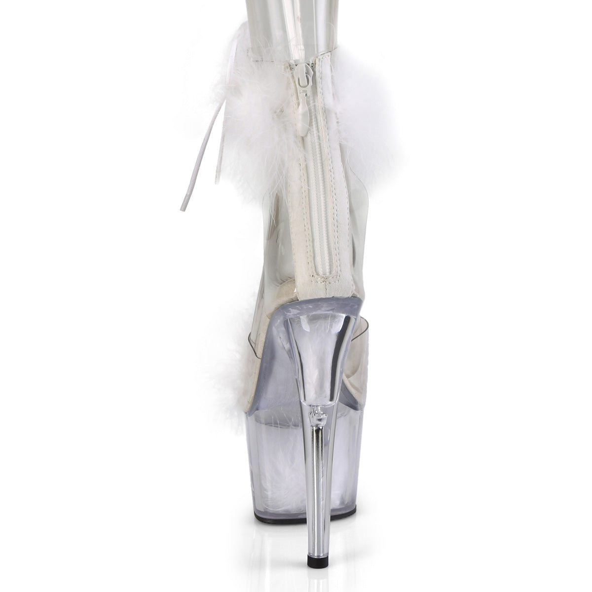 Pleaser Sandales pour femmes ADORE-724f CLR-WHT FUR / WHT FUR