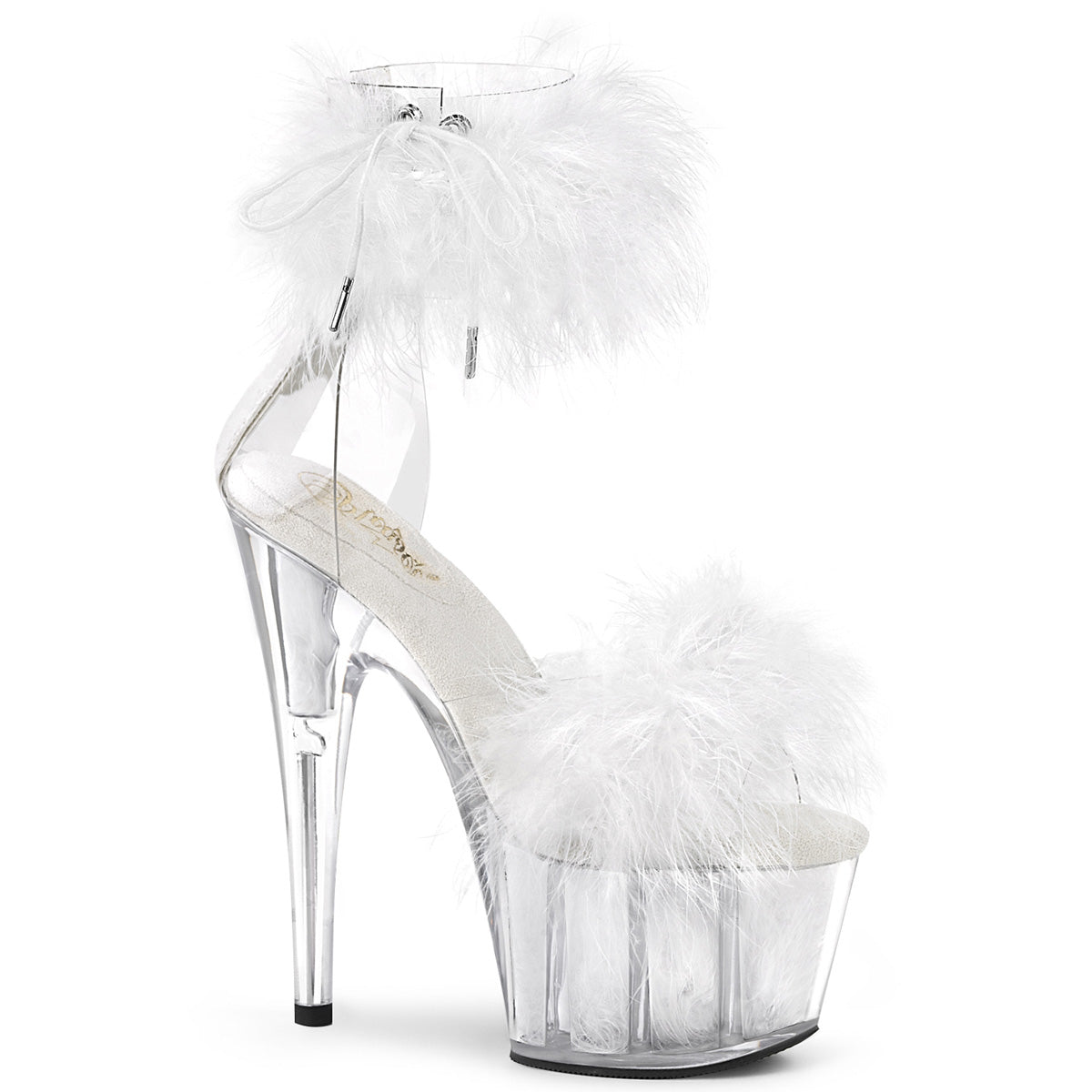 Pleaser Sandales pour femmes ADORE-724f CLR-WHT FUR / WHT FUR