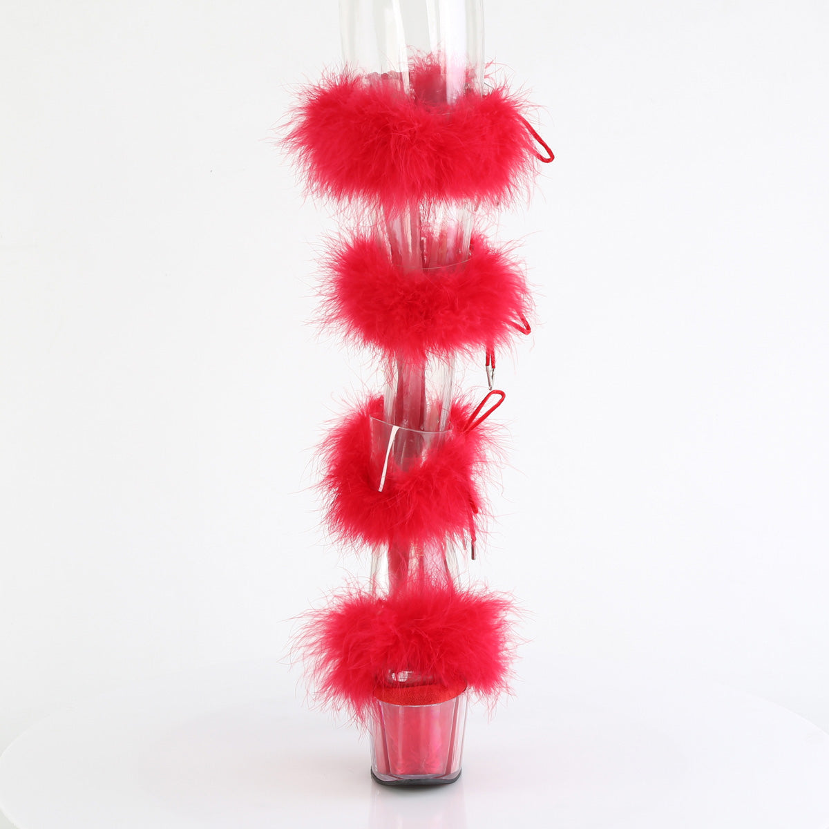 Pleaser ADORE-728F Clr-Red Fur/M