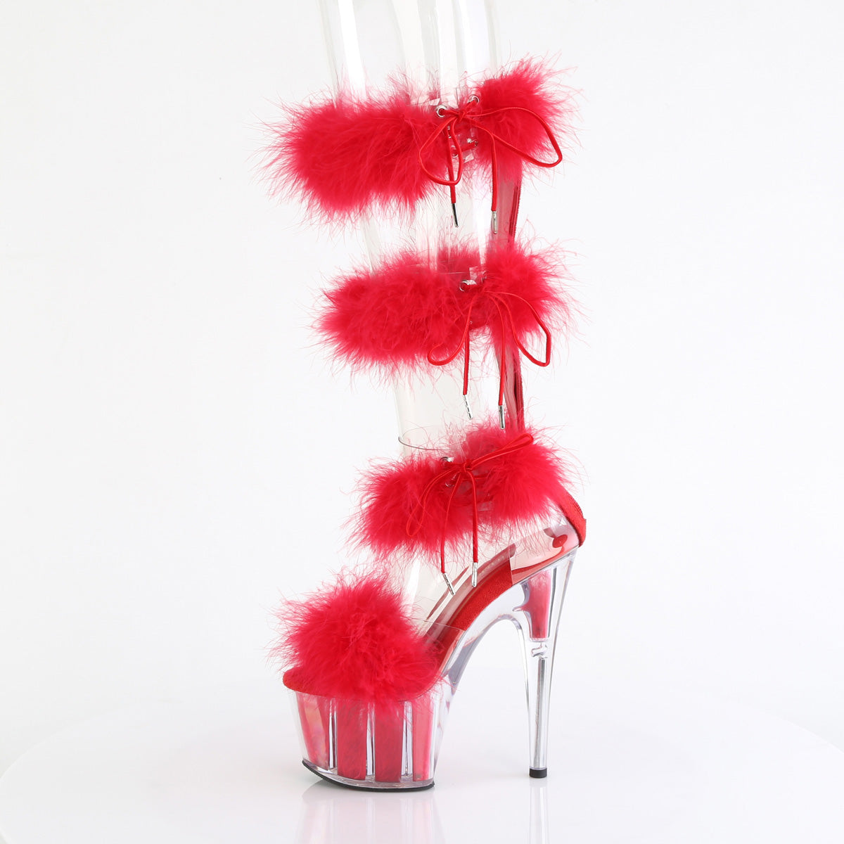 Pleaser ADORE-728F Clr-Red Fur/M