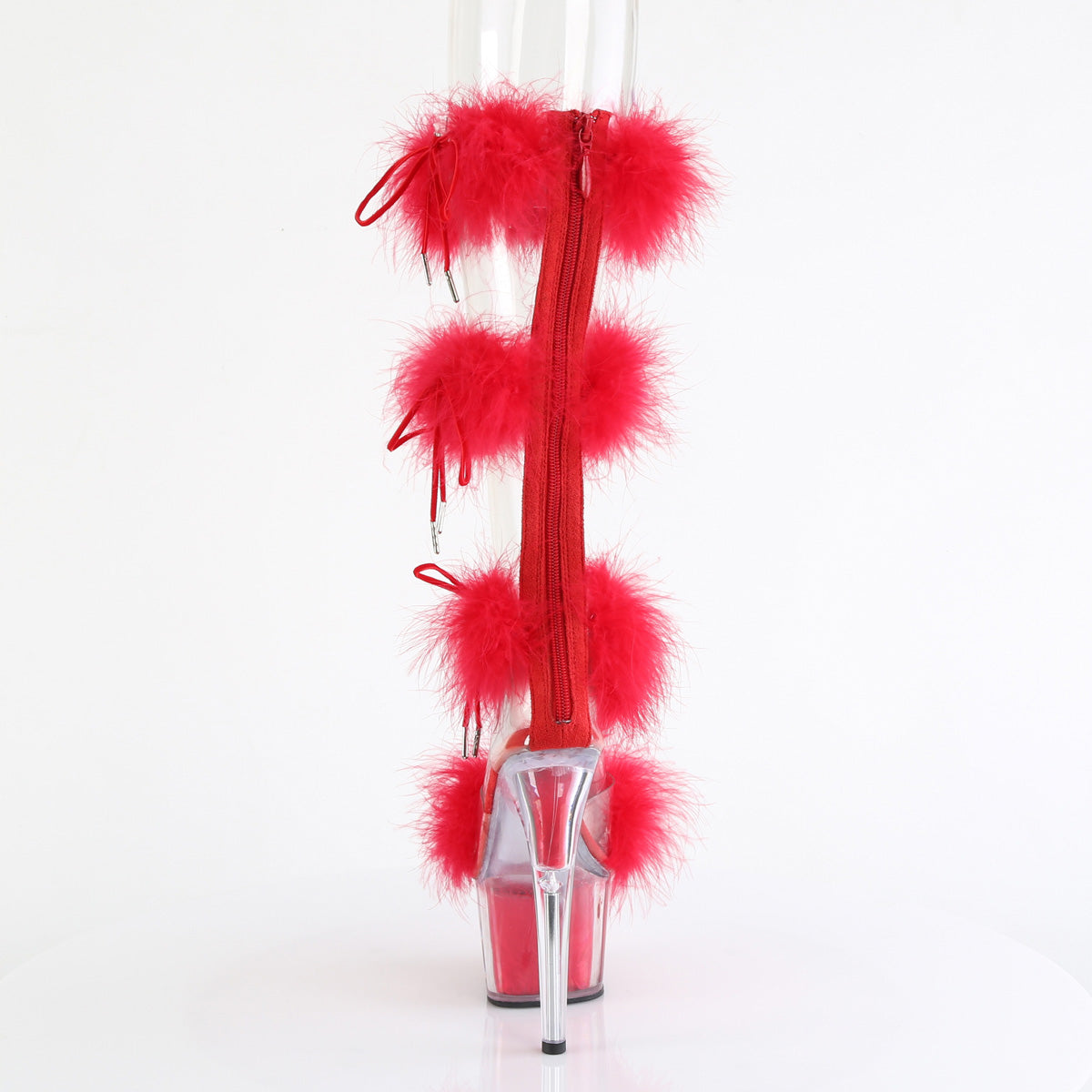 Pleaser ADORE-728F Clr-Red Fur/M