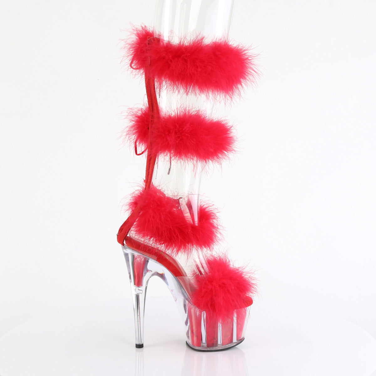 Pleaser ADORE-728F Clr-Red Fur/M