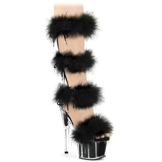Pleaser   ADORE-728f CLR-Blk Fur / M