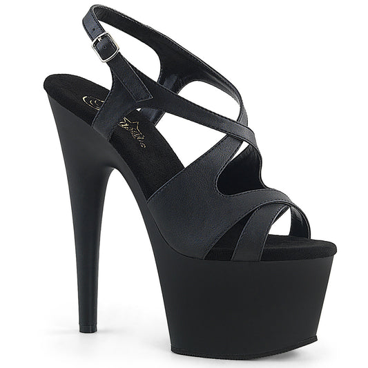 Pleaser Sandales pour femmes ADORE-730 BLK FAUX CUIR / BLK MATTE