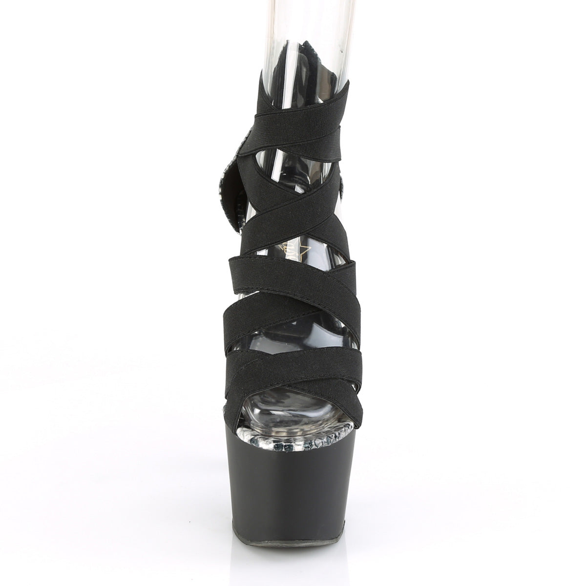 Pleaser Sandales pour femmes ADORE-748SP BLK BAND BAND-SNAKE-SNAKE PAT / BLK MATTE