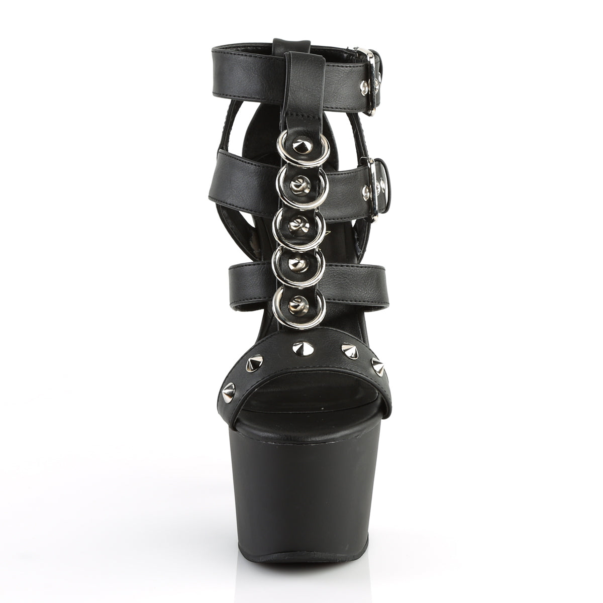 Pleaser Sandales pour femmes ADORE-758 Blk Faux Cuir / Blk Matte