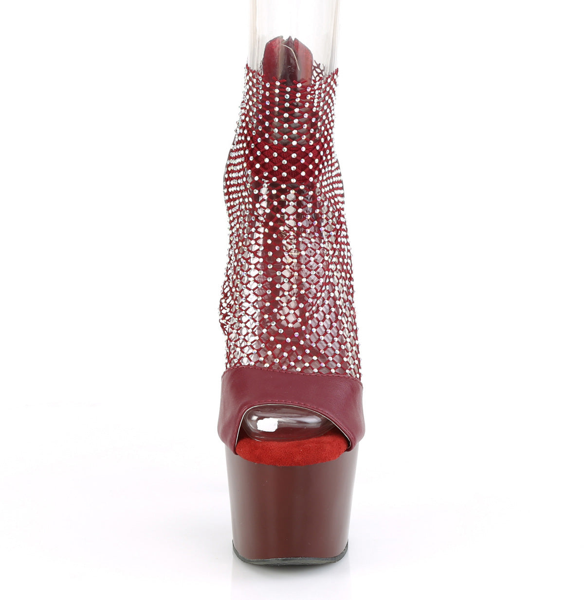 Pleaser Sandales pour femmes ADORE-765rm Bourgogne F.Leam-Rs maillage / Bourgogne Matt