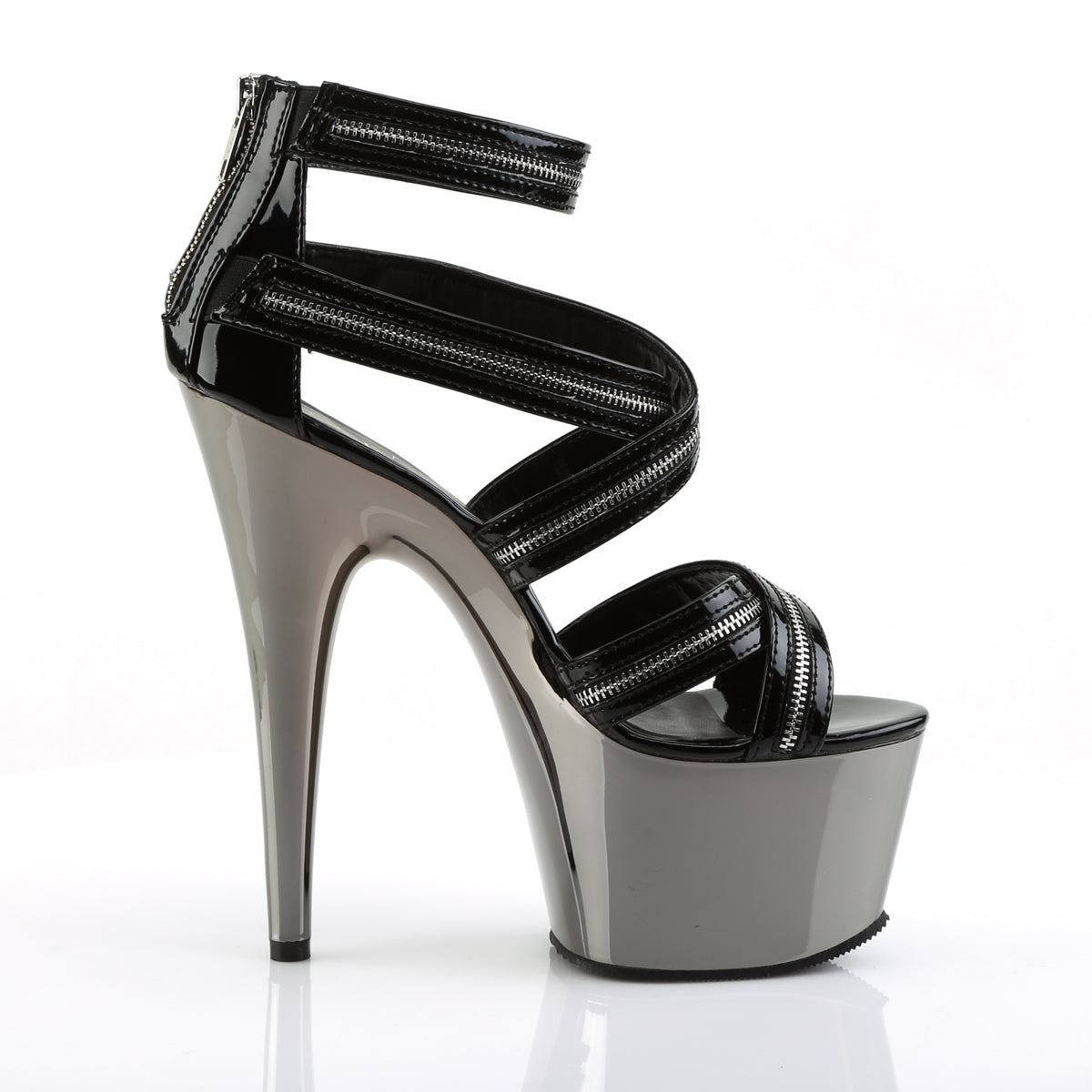 Pleaser Sandales pour femmes ADORE-767 blk / en étain chrome