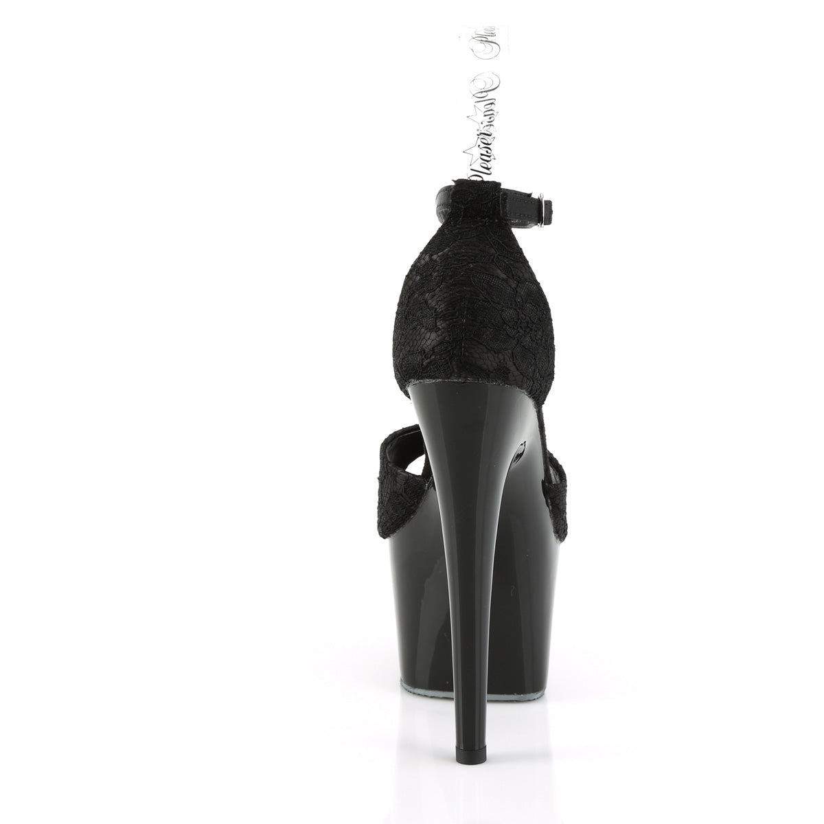 Pleaser Sandales pour femmes ADORE-768 blk satin-blk dentelle / blk