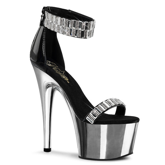 Pleaser Sandales pour femmes ADORE-769rs blk / slv chrome