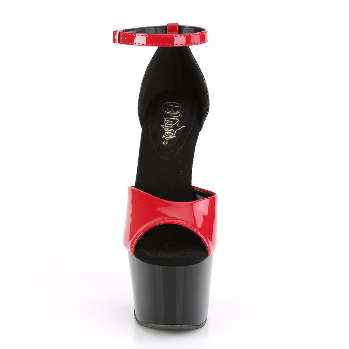 Pleaser Sandales pour femmes ADORE-789 Red-Blk Pat / Blk-Rouge