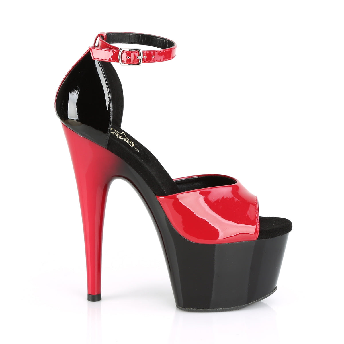 Pleaser Sandales pour femmes ADORE-789 Red-Blk Pat / Blk-Rouge