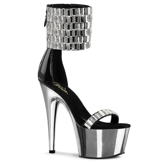 Pleaser Sandales pour femmes ADORE-789rs blk / slv chrome