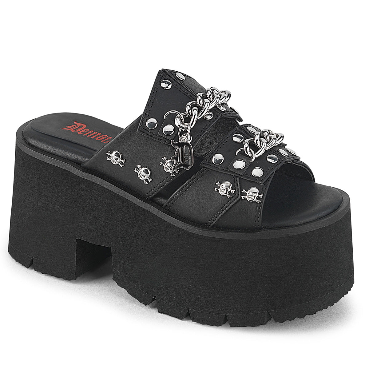 DemoniaCult Women's Sandals ASHES-08 Blk Vegan Leather