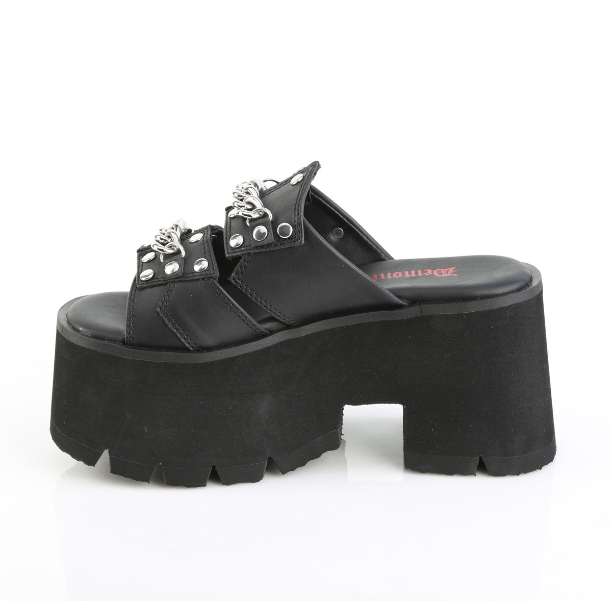 DemoniaCult Women's Sandals ASHES-08 Blk Vegan Leather
