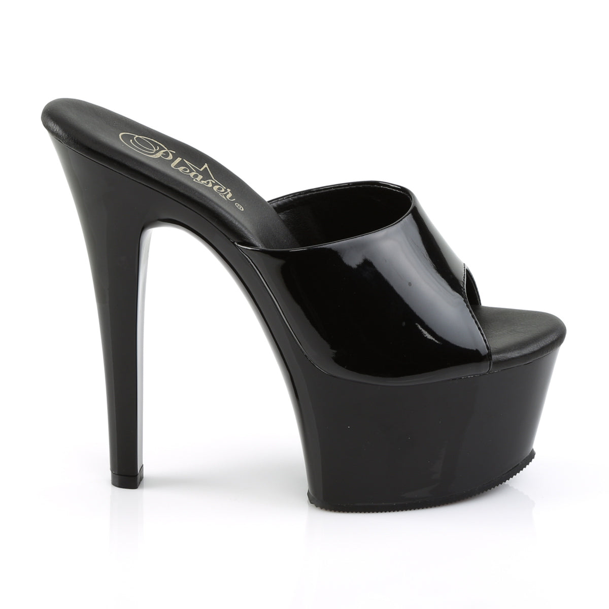 Pleaser Sandales pour femmes ASPIRE-601 BLK PAT / BLK