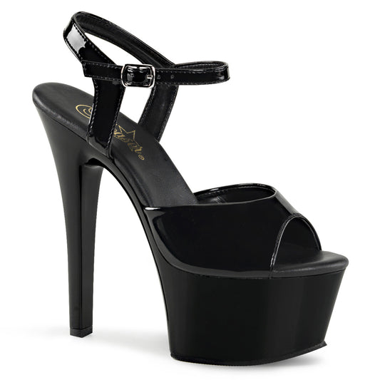 Pleaser Sandales pour femmes ASPIRE-609 BLK PAT / BLK