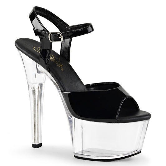 Pleaser Sandales pour femmes ASPIRE-609 BLK PAT / CLR