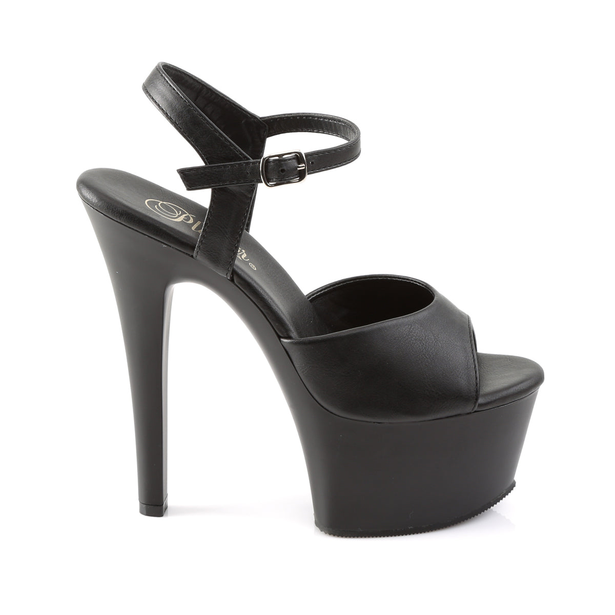 Pleaser Sandales pour femmes ASPIRE-609 Blk Faux Cuir / Blk Matte