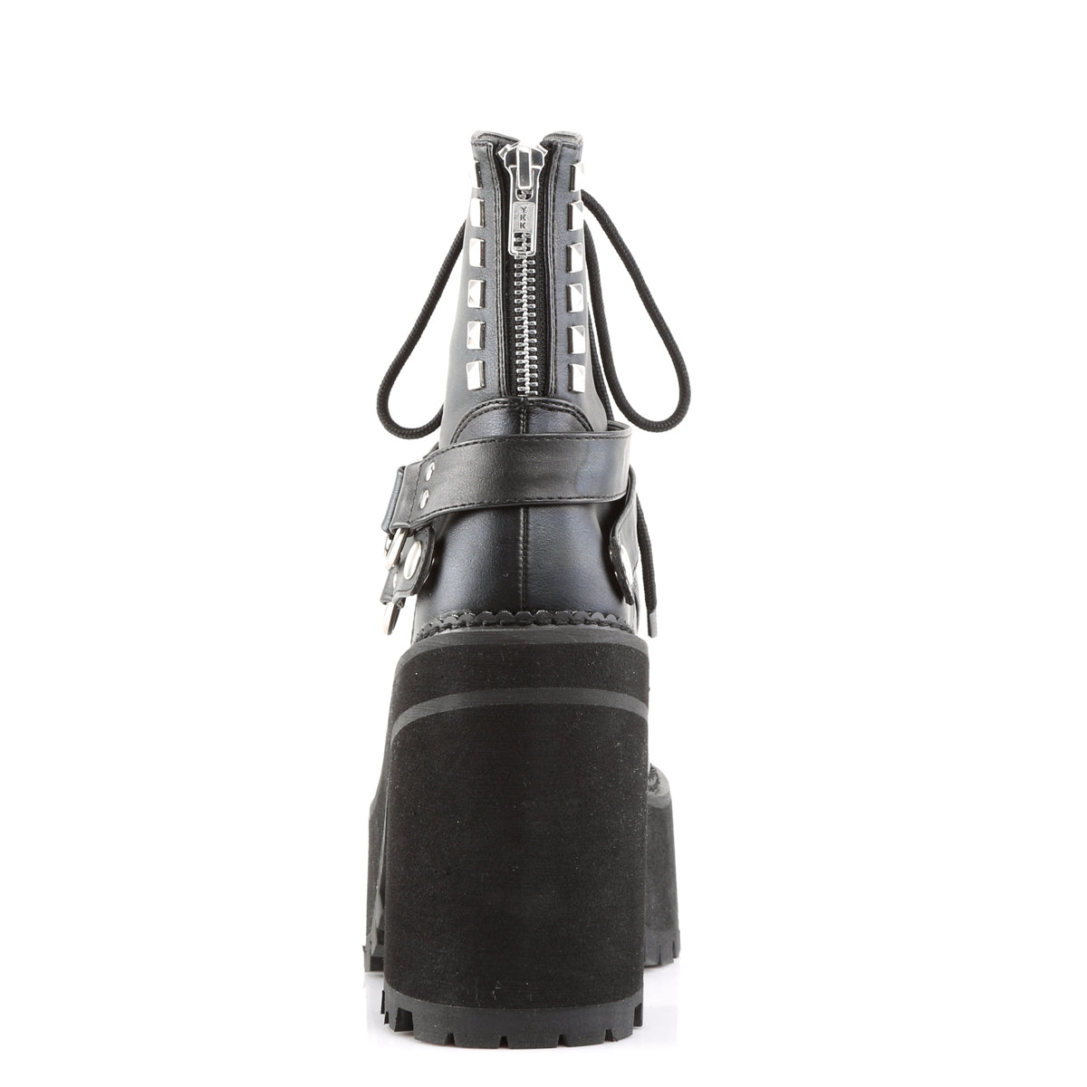 DemoniaCult Bottes de cheville des femmes ASSAULT-101 Cuir végétalien BLK