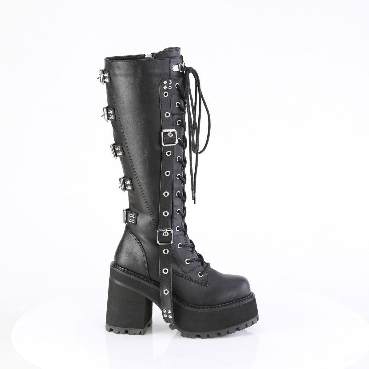 DemoniaCult ASSAULT-218 Cuir végétalien BLK