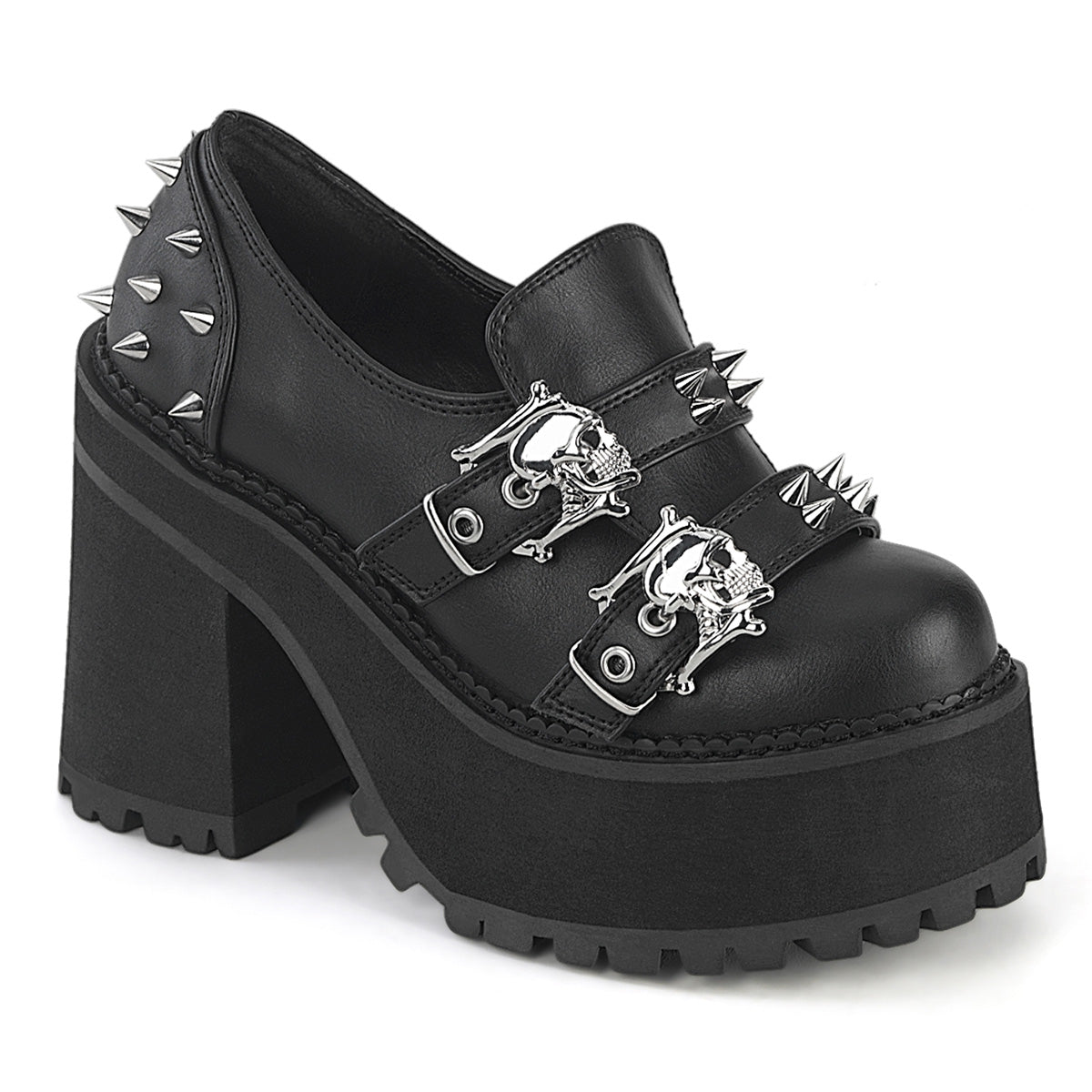 DemoniaCult ASSAULT-38 Cuir végétalien BLK