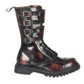 DemoniaCult Bottes pour hommes ATTACK-10 cuir de frottement bordeaux
