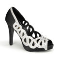 Pin Up Couture Pompes pour femmes AVA-12 Blk-Silver Satin