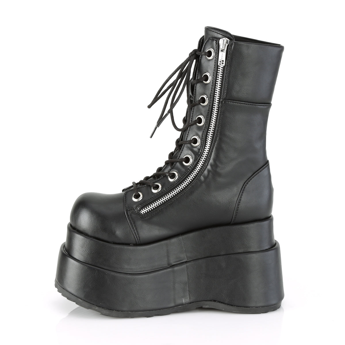 DemoniaCult Bottes de femmes BEAR-265 Cuir végétalien BLK