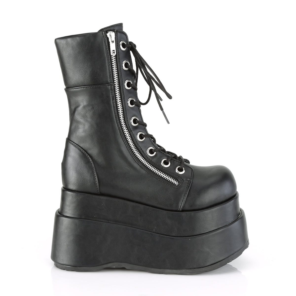 DemoniaCult Bottes de femmes BEAR-265 Cuir végétalien BLK