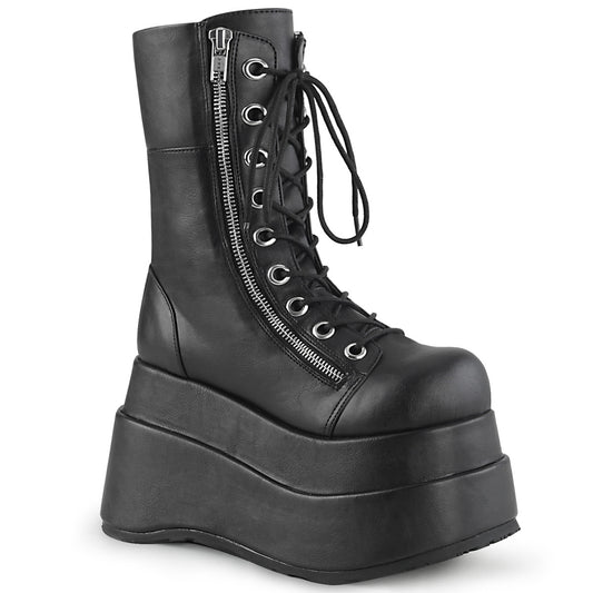 DemoniaCult Bottes de femmes BEAR-265 Cuir végétalien BLK