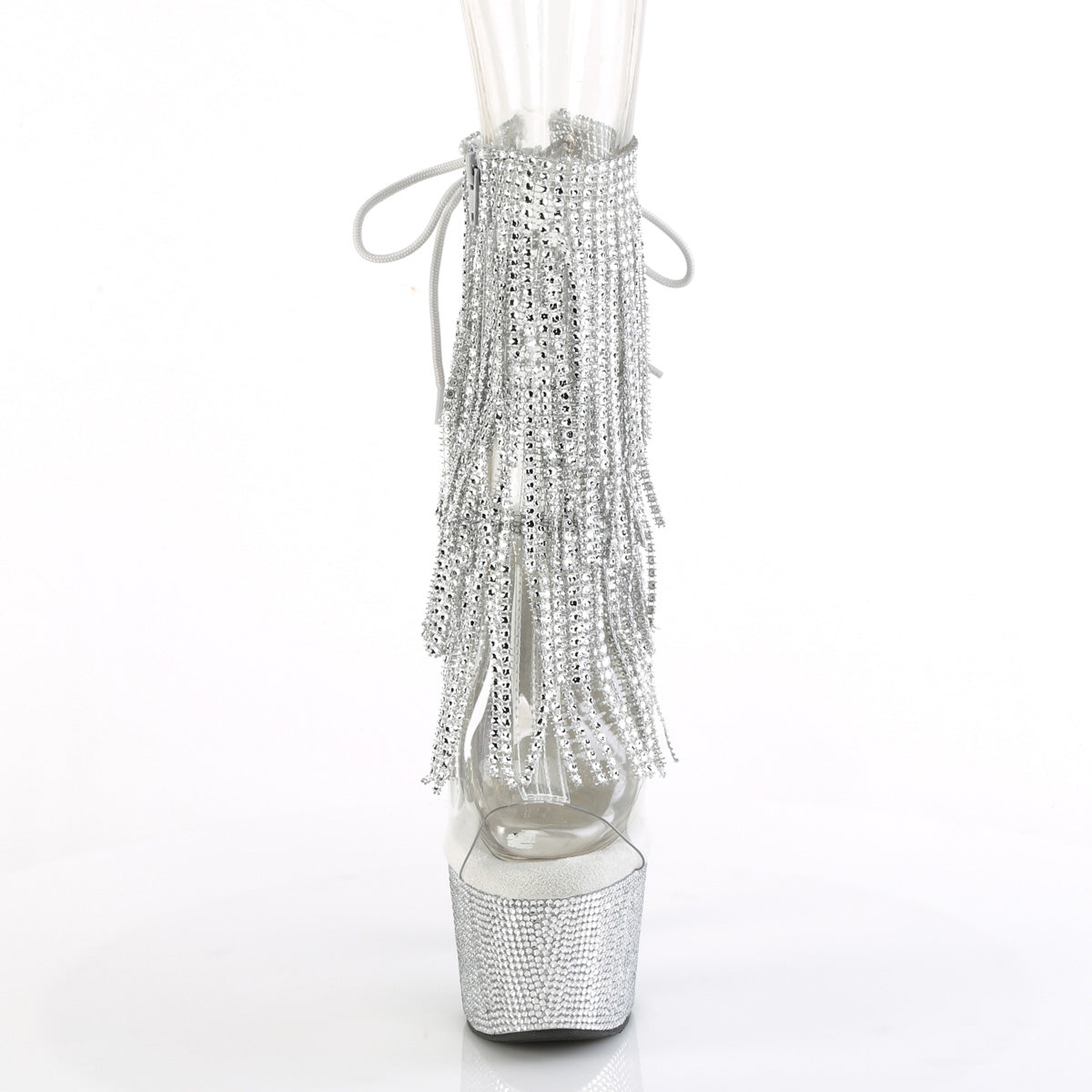 Pleaser Ankle Boots BEJEWELED-1017RSF-7 Clr-Slv/Slv RS