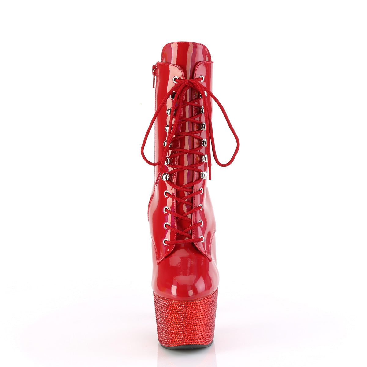 Pleaser Ankle Boots BEJEWELED-1020-7 Red Holo Pat/Red RS
