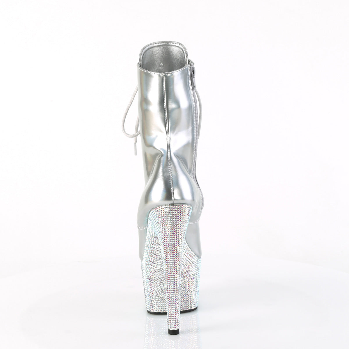 Pleaser Ankle Boots BEJEWELED-1020-7 Slv Holo Pat/Slv AB RS