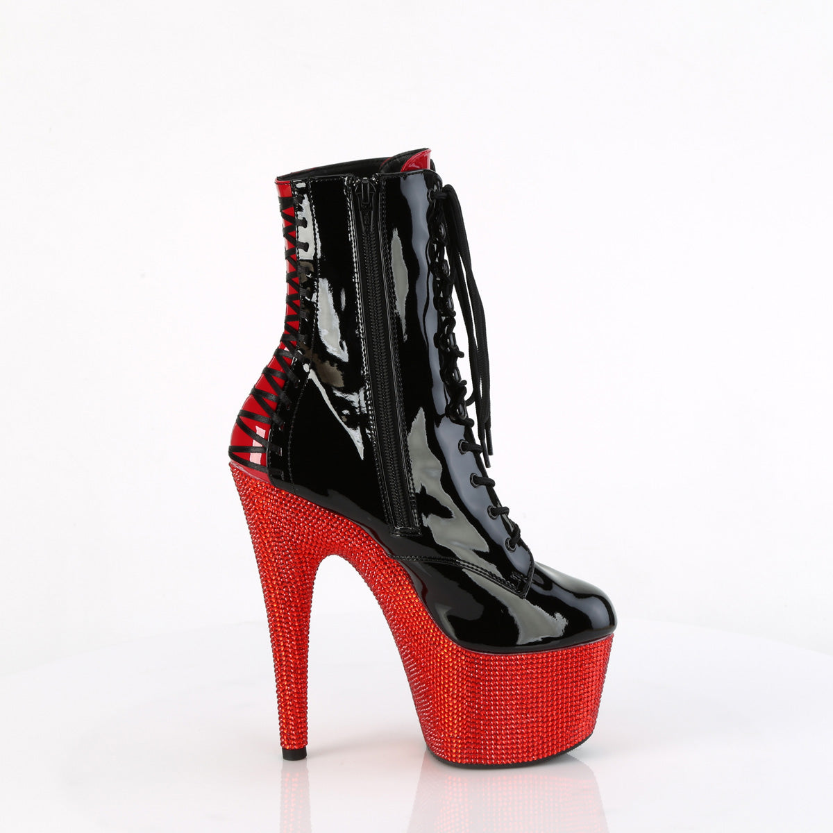 Pleaser Bottines BEJEWELED-1020FH-7 BLK-RED PAT / RE