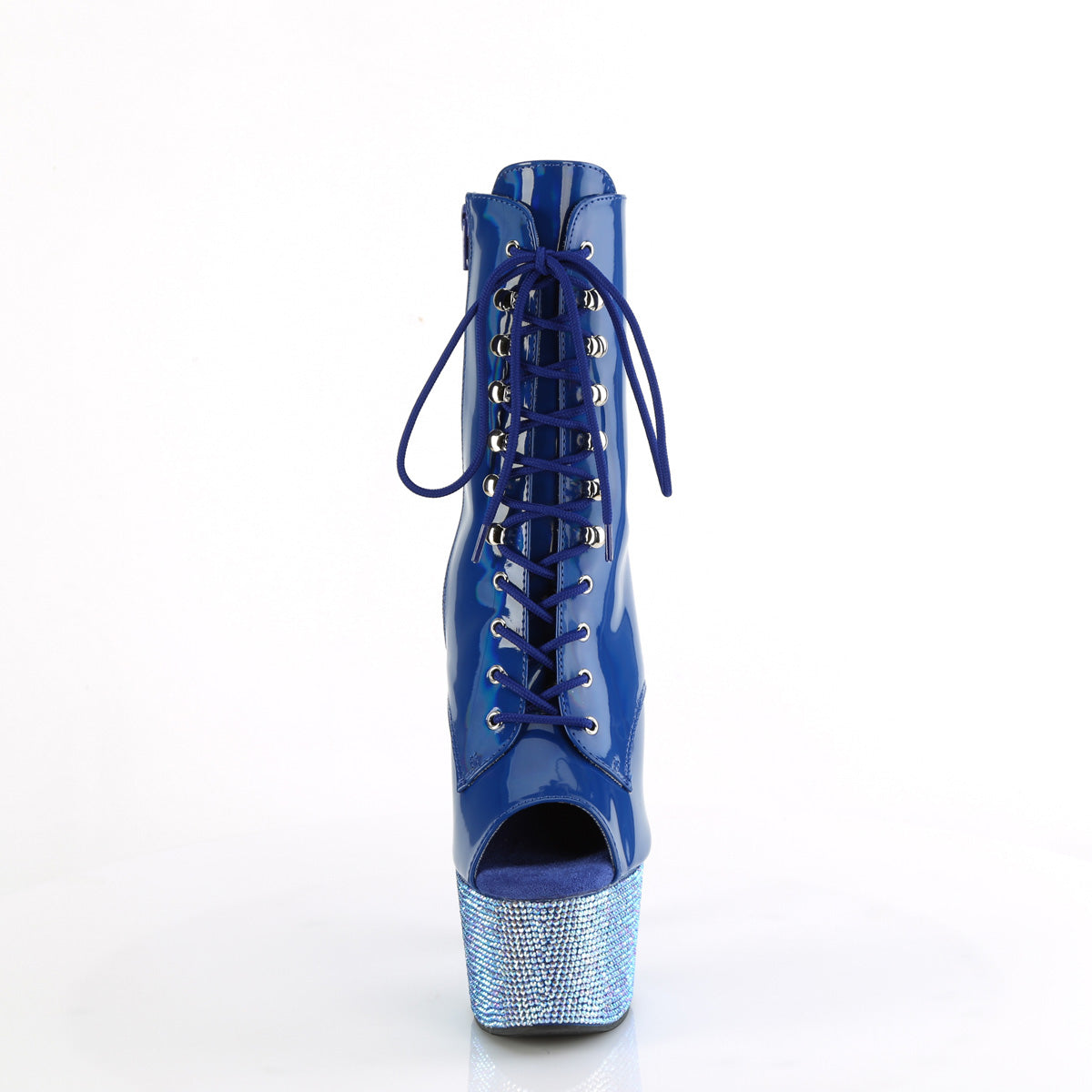 Pleaser BEJEWELED-1021-7 Blue Holo Pat/Blue AB RS