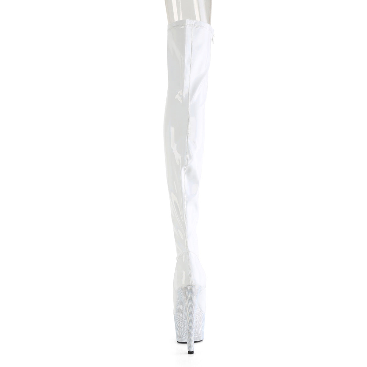 Pleaser Boots BEJEWELED-3011-7 Wht Str Holo Pat/Wht RS