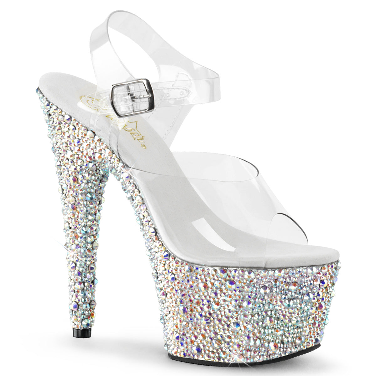 Pleaser Sandales pour femmes BEJEWELED-708ms CLR / SLV MULTI RS