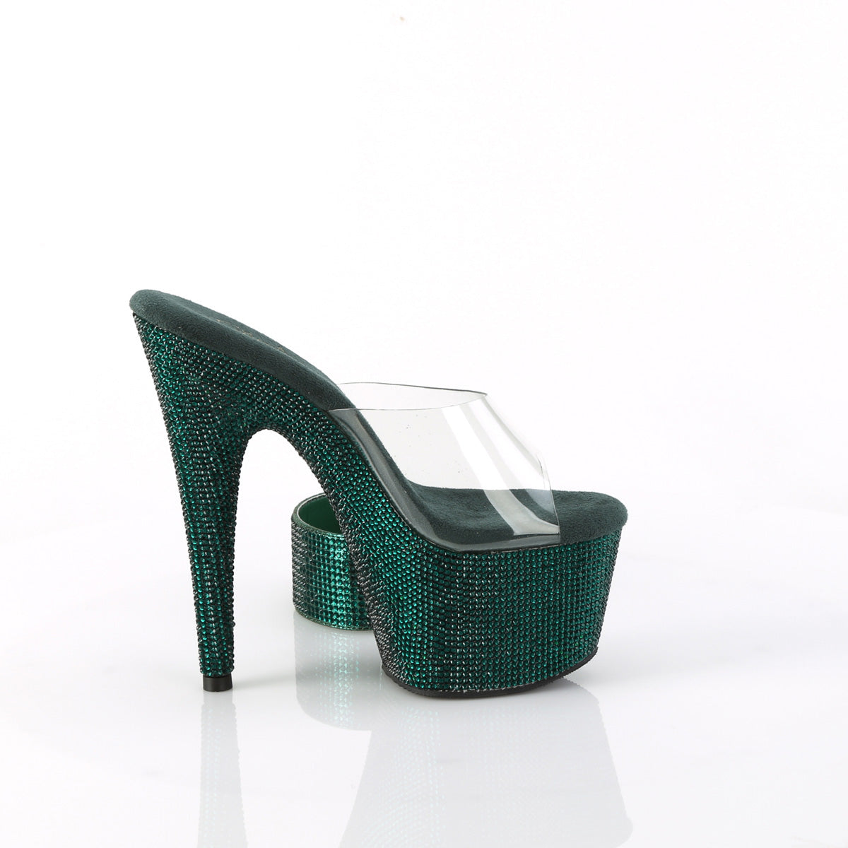 Pleaser Women's Platform Shoes BEJEWELED-712RS Clr/Emerald Green RS