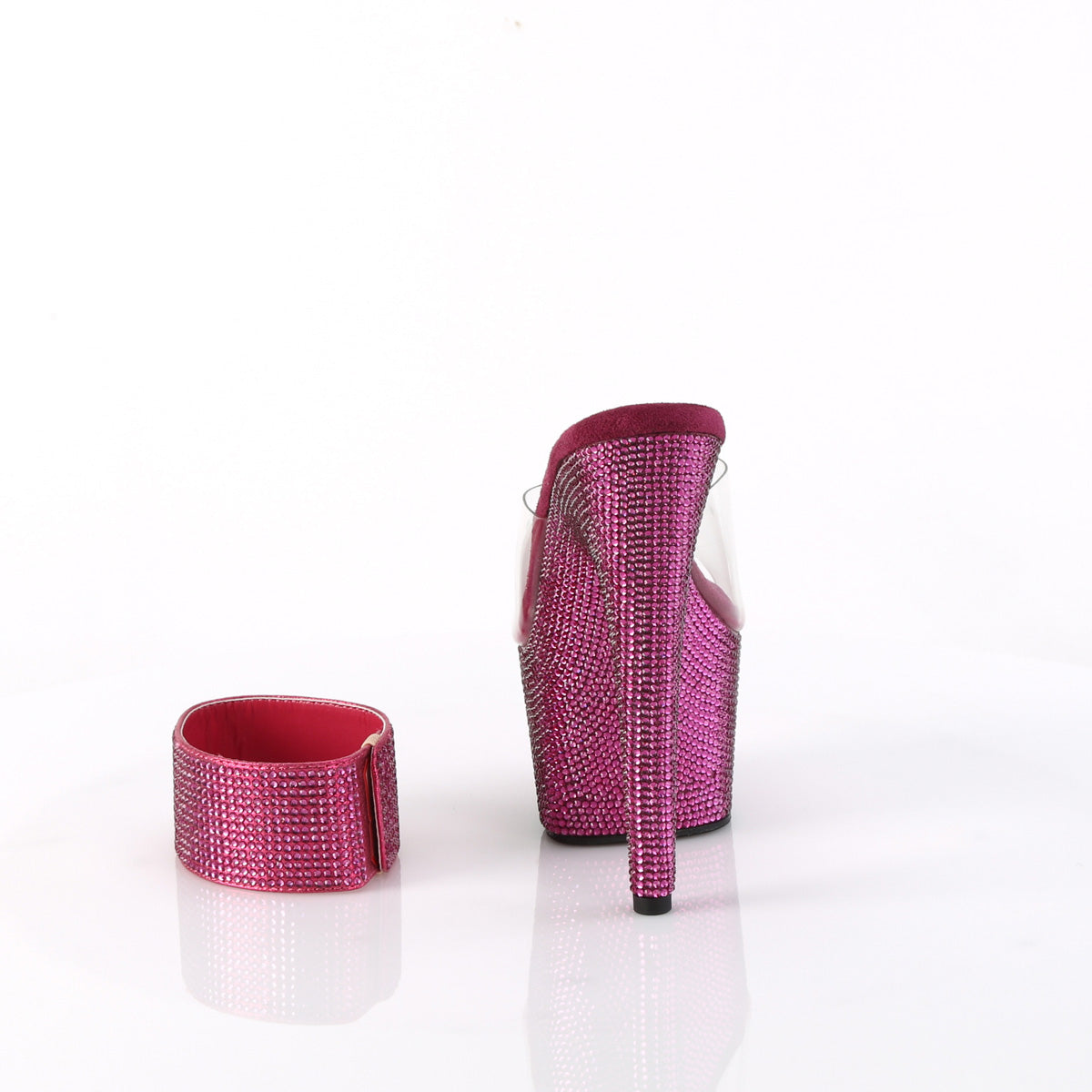 Pleaser Women's Platform Shoes BEJEWELED-712RS Clr/Fuchsia RS