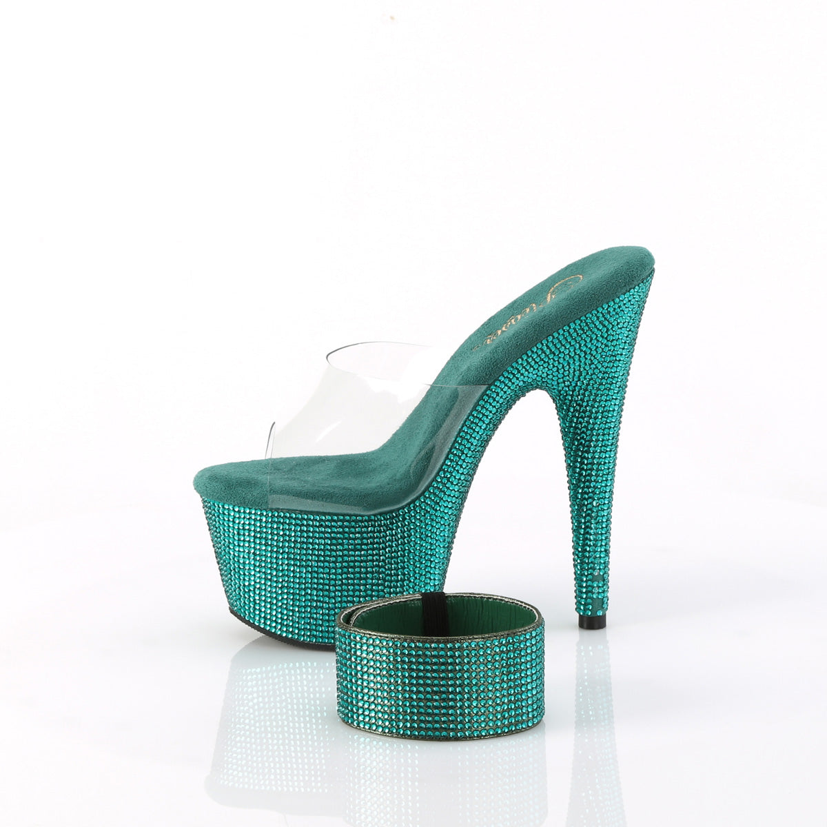 Pleaser Women's Platform Shoes BEJEWELED-712RS Clr/Green RS