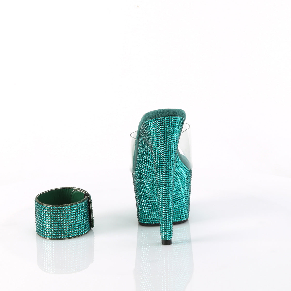 Pleaser Women's Platform Shoes BEJEWELED-712RS Clr/Green RS