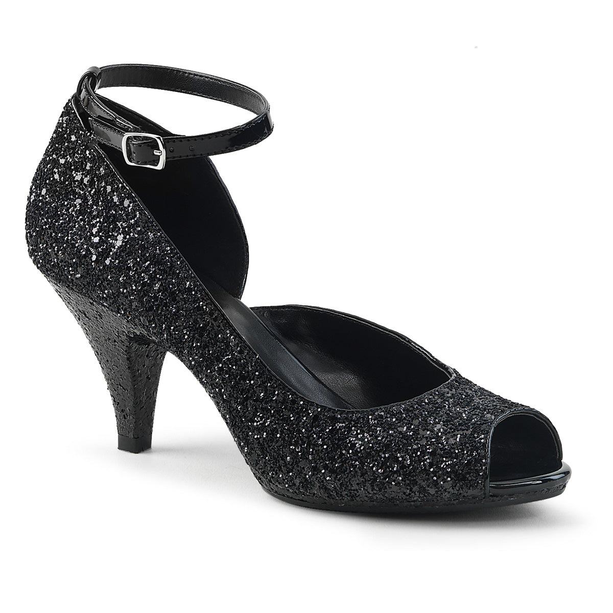 Fabulicious Sandales pour femmes BELLE-381g blk paillettes / blk paillettes
