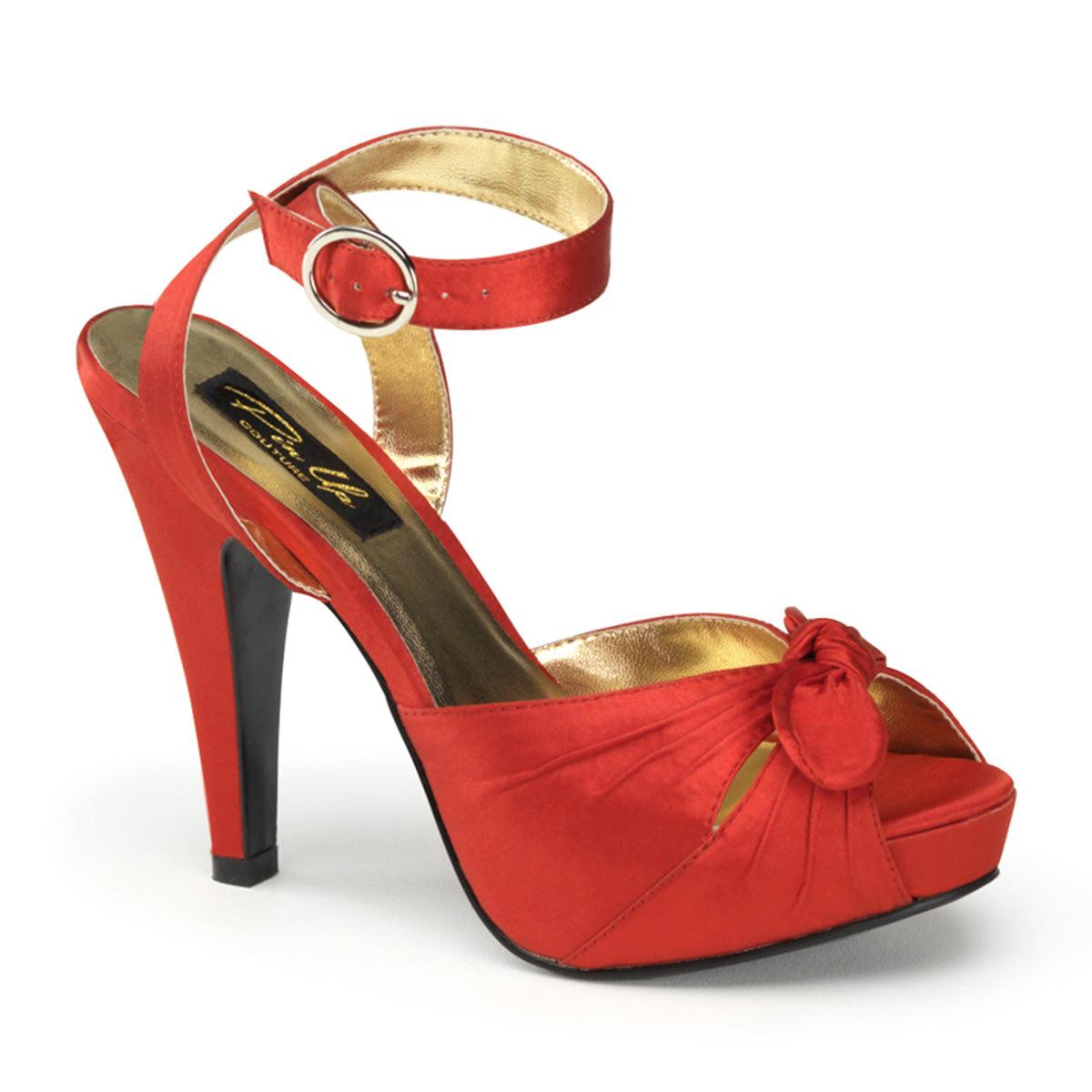Pin Up Couture Pompes pour femmes BETTIE-04 satin rouge