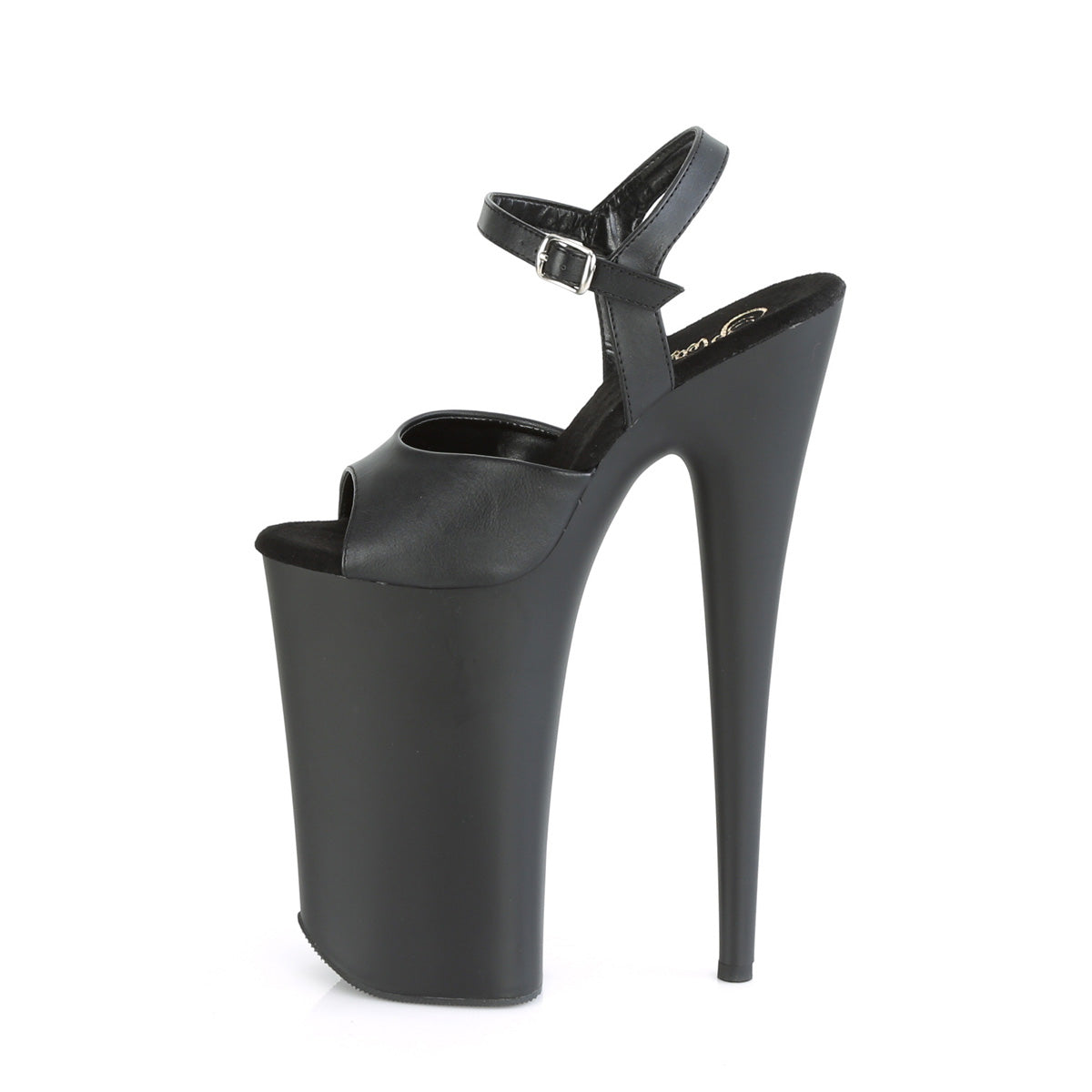 Pleaser Sandales pour femmes BEYOND-009 Blk Faux Cuir / Blk Matte